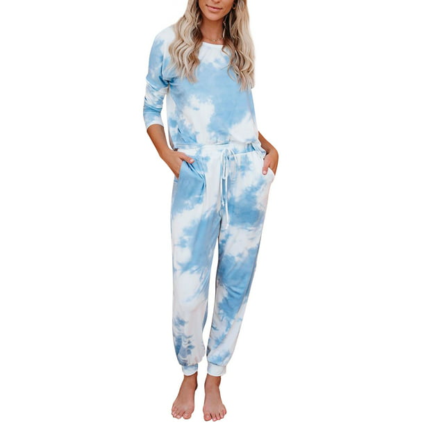 Freely Womens Sports Hooded Tie Dye Two Pieces Outfit Tracksuits Playsuit Shorts Rompers 